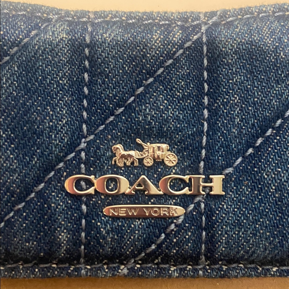 Coach NWT Denim Card Holder & Dust bag - Picture 6 of 9